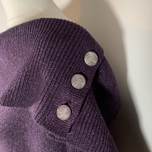 Addition Elle Sparkly Purple Knit Pullover Sweater - Picture 3 of 7